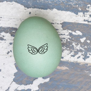 CLEARANCE - Mini Egg Stamp - Wings Stamp - Fresh Eggs Stamp - Mini Egg Stamp - Chicken Lover Gift - Farmhouse - Chicken Coop - Egg Carton