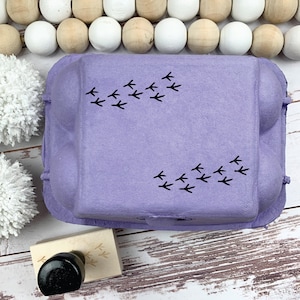 Chicken Tracks Egg Carton Stamp - Stamp for Egg Carton -  Egg Carton Label - Colored Egg Carton - Chickens FarmhouseMaven Chicken Lover Gift