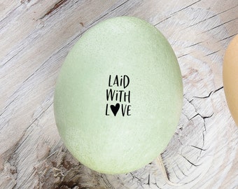 Egg Stamp - Laid with Love  - Mini Egg Stamp - Chickens - Fresh Eggs Stamp - Mini Egg Stamp - Chicken Lover Gift - Farmhouse