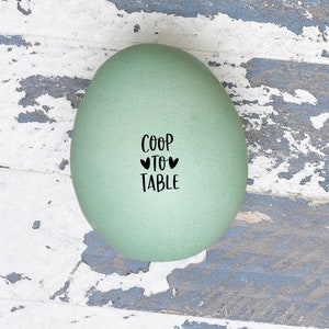Egg Stamp - Coop to Table - Fresh Eggs - Backyard Chickens - Handgathered - Stamp - Farm Stamp - Chickens - Personalized Egg Stamper
