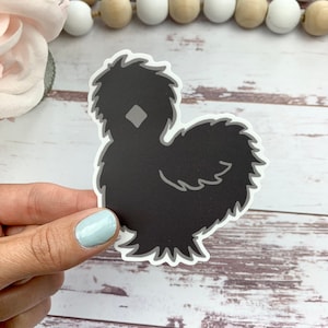 Black Silkie Bumper Sticker - Cute Chicken Sticker - Chicken Coop Sticker - Cute Chicken Sticker - Laptop Sticker - Chicken Lady Gift Idea