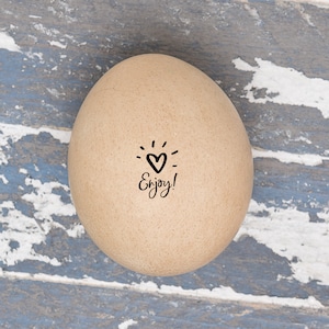 Egg Stamp - Mini Egg Stamp - Enjoy - Fresh Eggs - Chickens - Chicken - Backyard Chickens - Chicken Lover Gift Idea - Coop - FarmhouseMaven