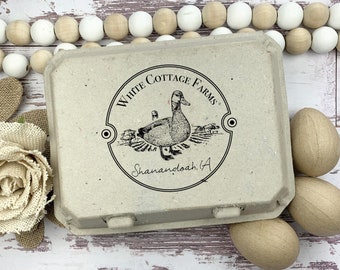 Custom Duck Egg Carton Stamp - Farm Fresh Eggs, Personalized