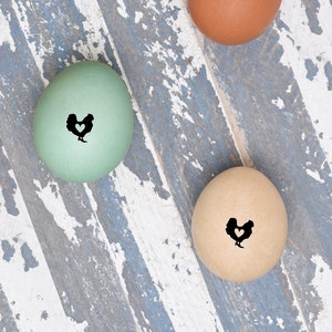 Mini Egg Stamp - Chicken with Heart Egg Stamp - Cute Egg Stamp - Chicken Heart Egg Stamp - Chicken Lover Gift Idea - Farm Logo Chicken Coop