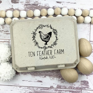 CUSTOM Egg Carton Stamp - Personalized Egg Carton Stamp - Fresh Eggs - Custom Egg Carton Label - Chickens - Chicken Lover Gift