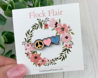 Itty Bitty Enamel Chicken Pin - Cute Chicken Pin - Peace Love Chicken - Chicken Gift - FarmhouseMaven - Stocking Stuffer  Chicken Lover Gift