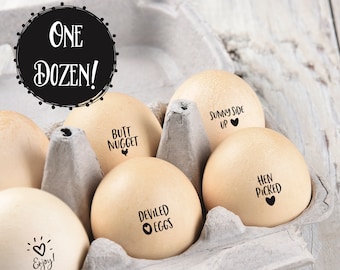 One Dozen Mini Egg Stamps - Egg Stamp Bundle - Chicken Gift Idea - Fresh Eggs - Chickens - Chicken Coop - Egg Carton Stamp - FarmhouseMaven