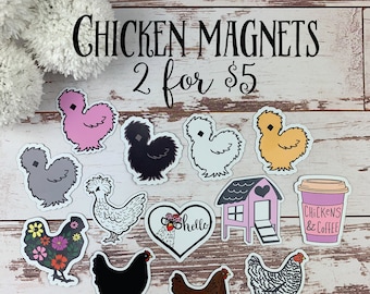 Mix and Match Chicken Magnets - Pretty Fridge Magnet - Christmas - Cute Chicken - Chicken Decor - Chicken Lady Gift Idea - FarmhouseMaven