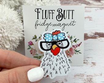 Chicken Face Magnet - Pretty Fridge Magnet - Chicken Magnet - Chicken Decor - Chicken Lady Gift Idea - FarmhouseMaven - Chicken Face Glasses