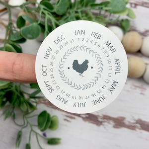 Chicken Egg Date Stickers - Egg Carton Label - Farm Fresh Stickers - Egg Carton Sticker - Chickens -  Chicken Lover Gift Idea FarmhouseMaven