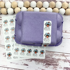 Egg Carton Tape - Egg Carton Label - Chicken Face with Glasses - Chicken Lover Gift idea - Duck Egg Carton - Fresh Eggs - Stocking Stuffer