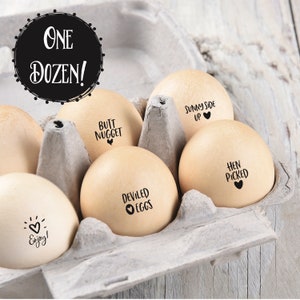 One Dozen Mini Egg Stamps - Egg Stamp Bundle - Chicken Gift Idea - Fresh Eggs - Chickens - Chicken Coop - Egg Carton Stamp - FarmhouseMaven