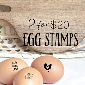Mini Egg Stamper - SALE - Mix & Match - Farm Fresh Eggs Stamp - Custom Egg Stamp  Egg Carton Stamp - Chicken Lover Gift Idea