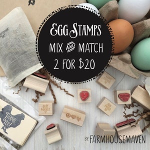 Mini Egg Stamp - SALE - Mix & Match - Farm Fresh Eggs Stamp -  Chicken Egg Stamp - Chicken Lover - FarmhouseMaven - Backyard Chickens