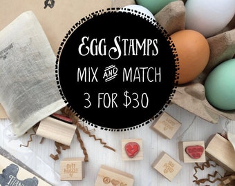 Mini Egg Stamp - SALE - Mix & Match - Farm Fresh Eggs Stamp -  Chicken Egg Stamp - Egg Carton Stamp - FarmhouseMaven - Farmhouse Maven