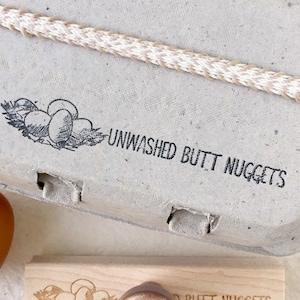 Unwashed Butt Nuggets Carton Stamp - Egg Carton Stamp - Fresh Eggs - Chickens - Custom Egg Carton Stamp - FarmhouseMaven