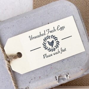 Unwashed Eggs Carton Stamp - Egg Carton Stamp - Egg Carton Label - Egg Stamp - Chickens - Tag Stamp - FarmhouseMaven