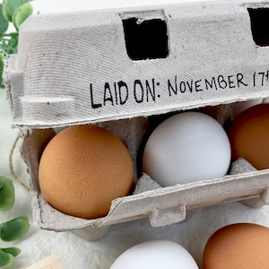 Egg Carton Stamp - Laid On Date Stamp - Egg Date Stamp - Duck Stamp - Chicken Egg Carton Stamp - Chicken Lover Gift Idea - Chicken Coop