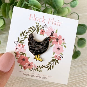 Enamel Chicken Pin - Cute Chicken Pin - Black Orpington - Orpington Chicken - Chicken Gift - Chicken Lover - Country Wedding Favor