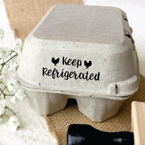 Egg Carton Stamp - Please Keep Refrigerated - Chicken Stamp - Fresh Eggs - Egg Stamp - Egg Carton Label - Chicken Coop - Farmhousemaven