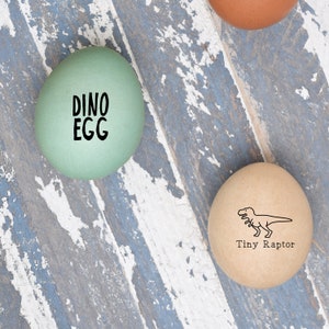 SET OF 2 Dino Mini Egg Stamps - Mini Chicken Egg Stampers - Egg Stamps for Kids - Chicken Eggs - Farm Fresh Eggs - Chicken Lover Gift Idea