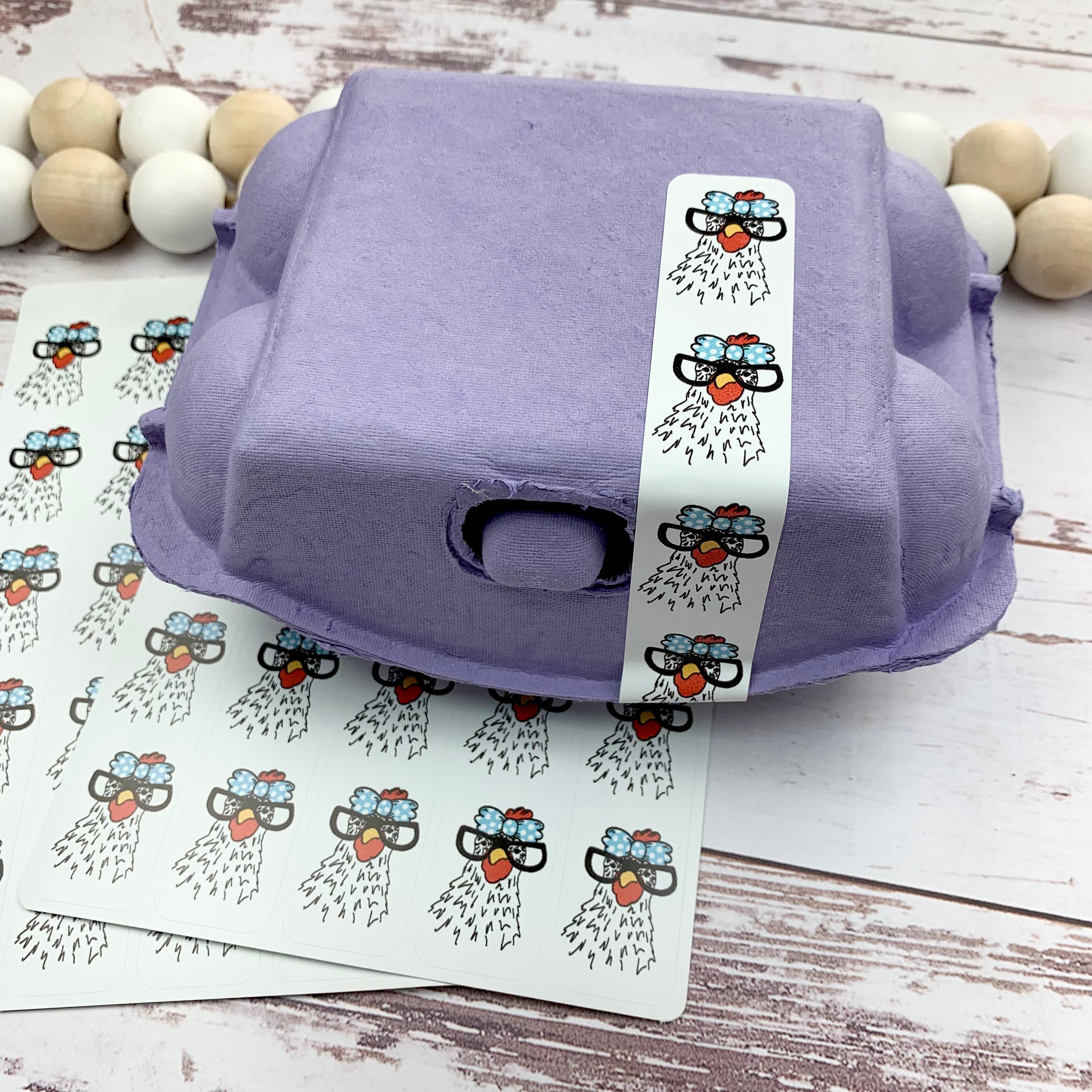 Egg Carton Tape Egg Carton Label Chicken Face With Glasses Etsy
