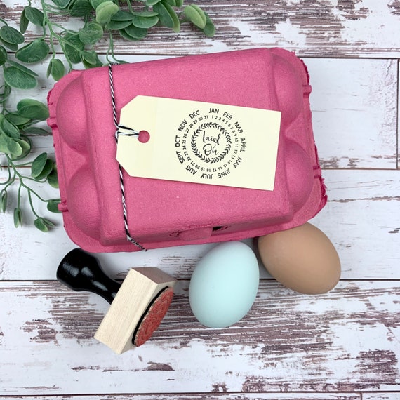 Laid on Egg Carton Date Stamp Egg Date Stamp Fresh Eggs Egg Carton Label  Chicken Lover Gift Idea Chicken Coop Farmhousemaven 