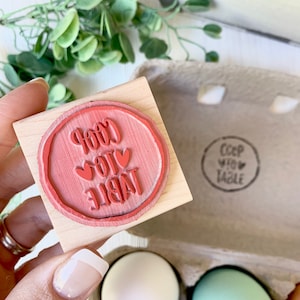 Coop to Table Stamp - Egg Carton Stamp - Egg Carton - Egg Carton Label - Logo Stamp - Chickens - Chicken Gift Idea - FarmhouseMaven