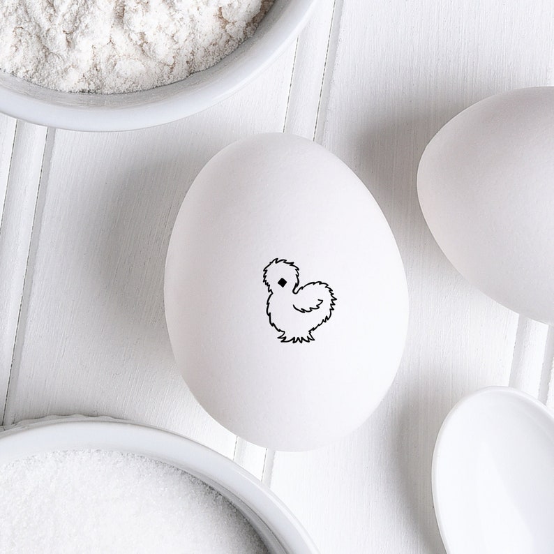 Silkie Chicken Egg Stamp - Farm Fresh Egg Decor image 7