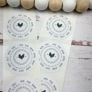 Chicken Egg Date Stickers Egg Carton Label Farm Fresh Stickers Egg Carton Sticker Chickens Chicken Lover Gift Idea FarmhouseMaven image 8