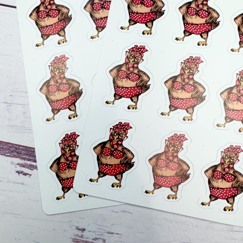 Sassy Hen Sticker - Chicken Sticker - Silly Chicken With Glasses ...