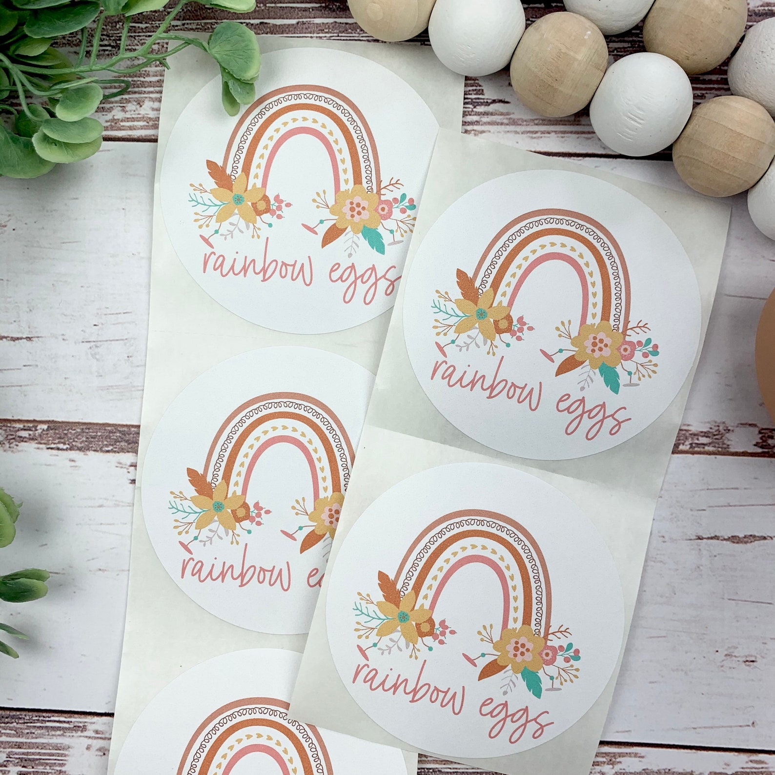 Rainbow Eggs Carton Stickers Cute Egg Carton Label Farm Etsy