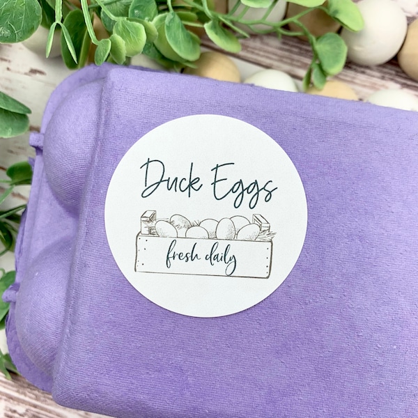 Duck Egg Carton Sticker - Duck Stickers - Farm Fresh Stickers - Egg Carton Sticker - Duck Eggs -  Duck Lover Gift Idea - Duck Coop