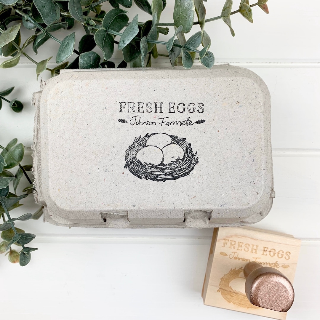 CUSTOM Egg Carton Stamp Personalized Egg Carton Stamp Etsy