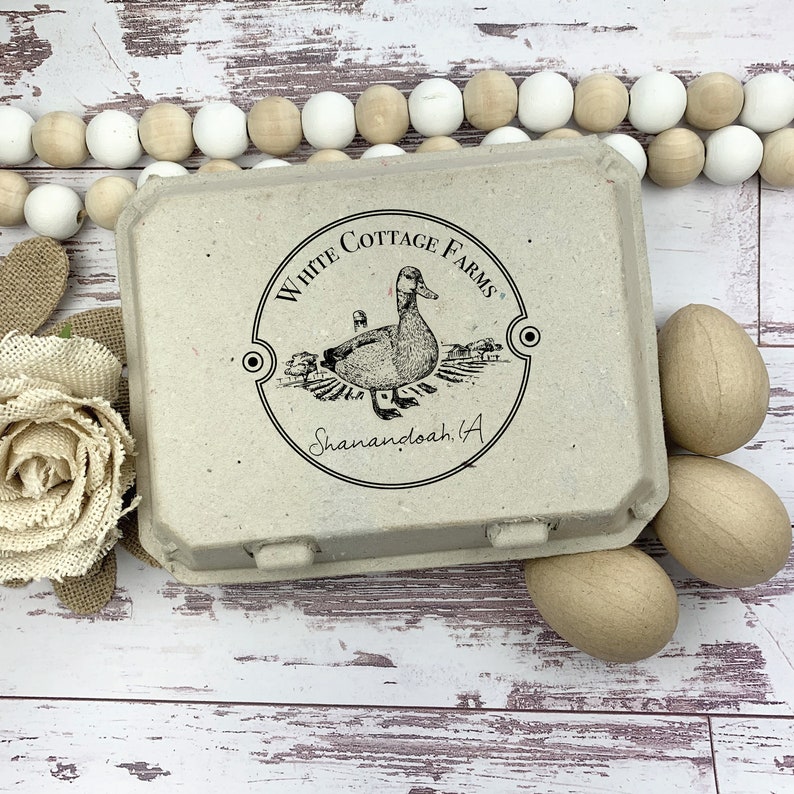 CUSTOM Duck Egg Carton Stamp Personalized Egg Carton Stamp Etsy