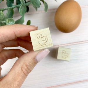 Silkie Chicken Egg Stamp - Farm Fresh Egg Decor image 2