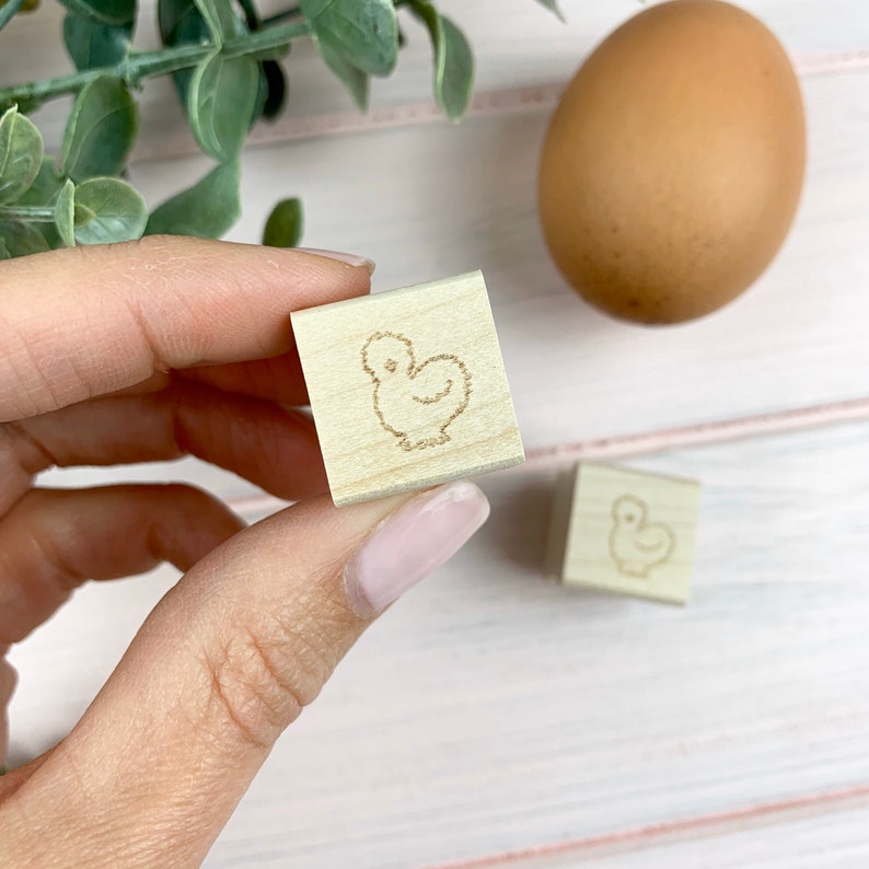 Silkie Chicken Egg Stamp - Farm Fresh Egg Decor image 2