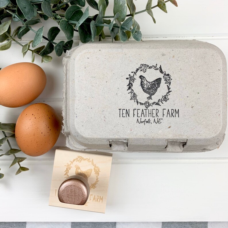 CUSTOM Egg Carton Stamp Personalized Egg Carton Stamp Etsy