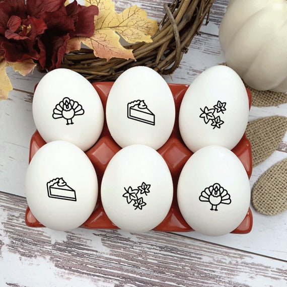 Set of 3 Fall Mini Egg Stamps Fall Stamps Chickens Chicken Lover Gift Idea  Duck Egg Stamp Quail Egg Stamp Farmhousemaven 