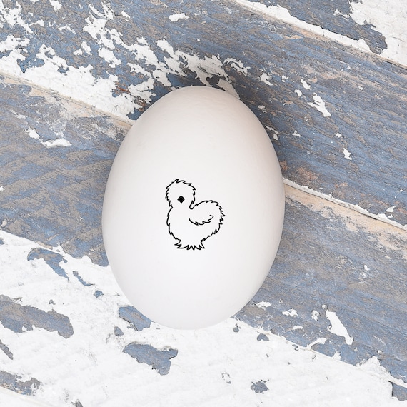 Silkie Chicken Egg Stamp - Farm Fresh Egg Decor