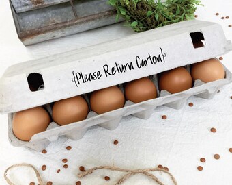 Egg Carton Stamp - Please Return Carton - Return Egg Carton Stamp - Fresh Eggs Stamp - Egg Stamp - Chickens - Chicken Gift - FarmhouseMaven