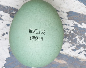 Egg Stamp - Boneless Chicken Mini Egg Stamp - Fresh Eggs - Chicken Lover Gift Idea - Chicken Coop - Funny Egg Stamp - Chickens - Sign