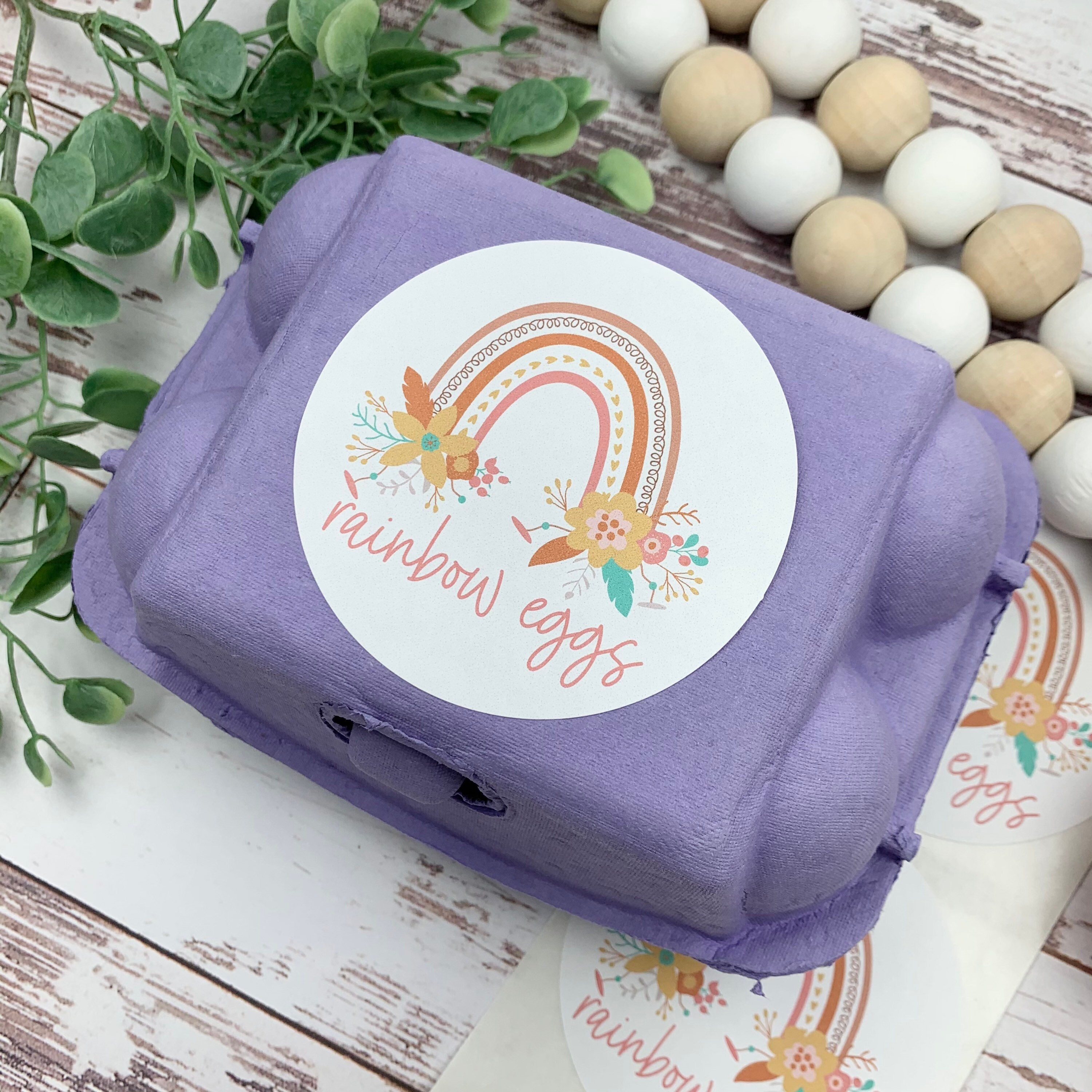 Rainbow Eggs Carton Stickers Cute Egg Carton Label Farm Etsy UK