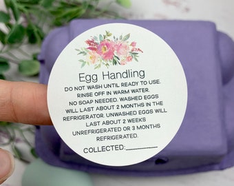 Egg Handling Egg Carton Sticker - Chicken Stickers - Farm Fresh Stickers - Egg Carton Sticker - Chickens -  Chicken Lover Gift Idea
