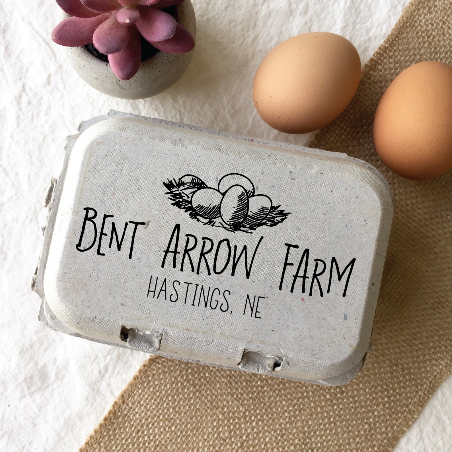CUSTOM Egg Carton Stamp Farm Fresh Eggs Fresh Eggs Egg Carton Stamp