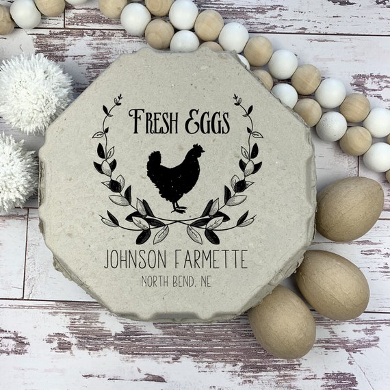 Egg Stamps, Cute Egg Stamps for Fresh Eggs with Stamp Pad Personalized Egg  Stamp for Farm Chicken Coop Farmhouse Supplies (Engraved with Green Farm)