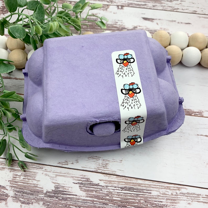 Egg Carton Tape Egg Carton Label Chicken Face With Glasses Etsy