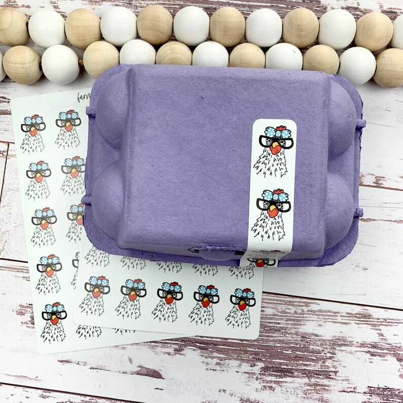 Egg Carton Tape Egg Carton Label Chicken Face With Glasses Etsy