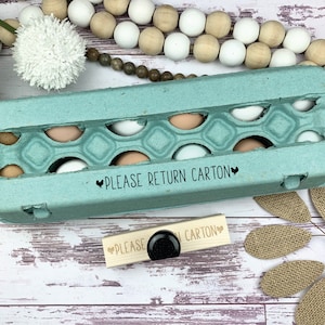 Please Return Carton Stamp - Chickens - Egg Carton Stamp - Egg Stamp - Chickens - Egg Stamp - Chicken Lover Gift Idea - FarmhouseMaven
