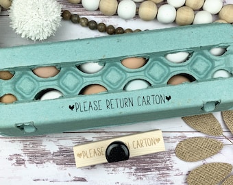 Please Return Carton Stamp - Chickens - Egg Carton Stamp - Egg Stamp - Chickens - Egg Stamp - Chicken Lover Gift Idea - FarmhouseMaven